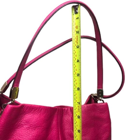 COACH Madison Phoebe Tumbled Hot Pink Leather 3 Section Shoulder Bag VINTAGE - Picture 10 of 17